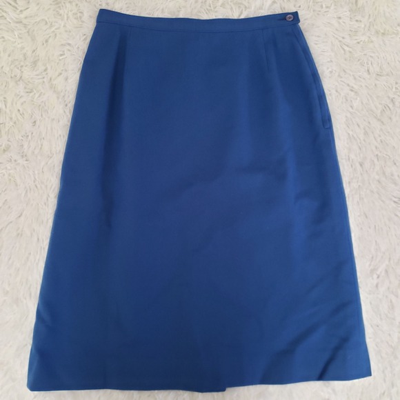 Vintage Pendleton Royal Blue Pencil Skirt 100% Virgin Wool Women's 6 - Picture 1 of 5